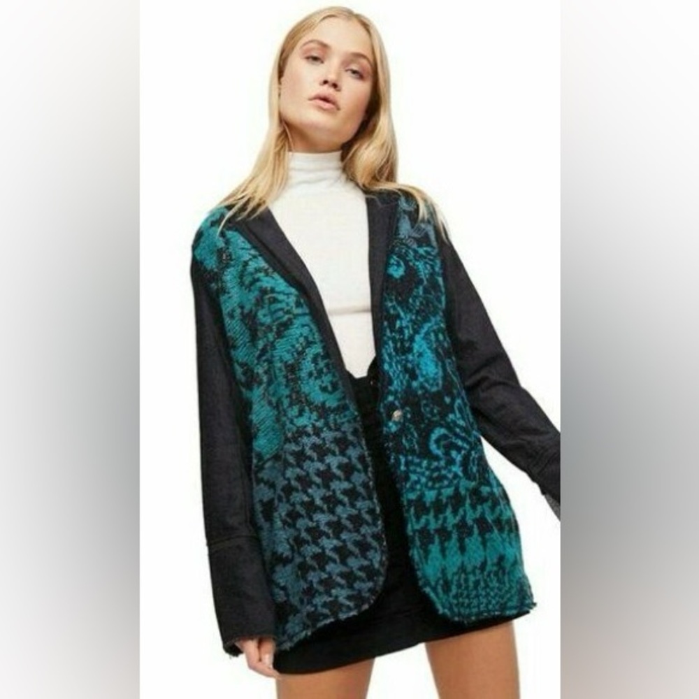Free people women’s Better together wool blend button front blazer jacket